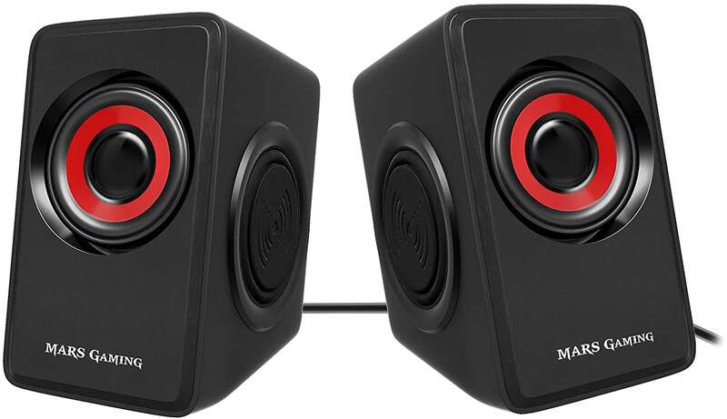 Mars Gaming Ms1 Altavoces 2.0 10W Usb, Jack 3.5Mm - 6 Drivers De Sonido: 2 Activos Y 4 Pasivos - Control De Volumen