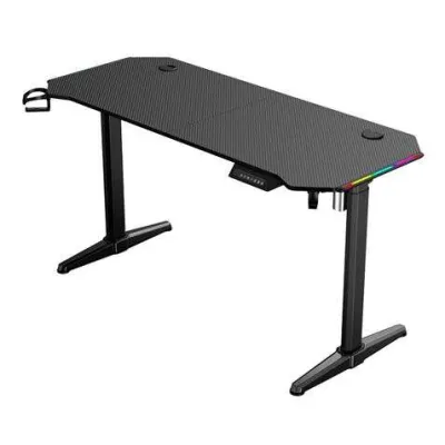 Muvip Mesa Gaming Pro1600 Xl Motorizada Fibra Carbono - Luz Rgb Sound
