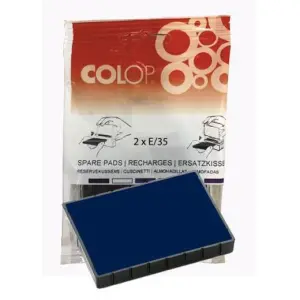 Colop Almohadilla E/35 Azul Blister - 2 Unidades