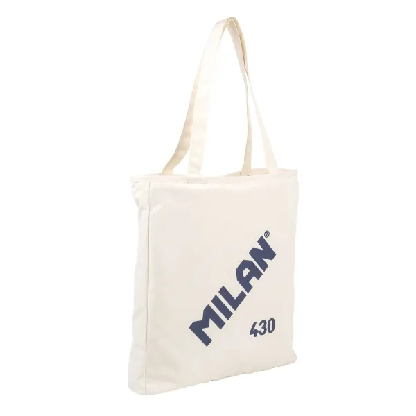 Milan Coleccion 430 Bolso Shopper 7.5L - Tamaño 38X36X6,5Cm - Asa Larga 27Cm - Tejido 'Ripstop' - Color Beige