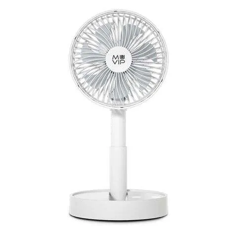 Muvip Ventilador De Sobremesa Portatil Plegable 5W 15Cm De Diametro - 4 Velocidades - Angulo Ajustable Hasta 90º - Autonomia Hasta 12H - Color Blanco