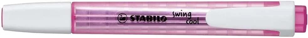 Stabilo Swing Cool Marcador Fluorescente - Cuerpo Plano - Punta Biselada - Trazo Entre 1 Y 4Mm - Tinta Con Base De Agua - Antisecado - Color Rosa