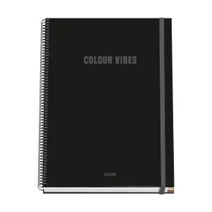 Dohe Cuaderno Espiral A4 100 Hojas Microperforadas Cuadricula 5mm Tapa Dura Negro
