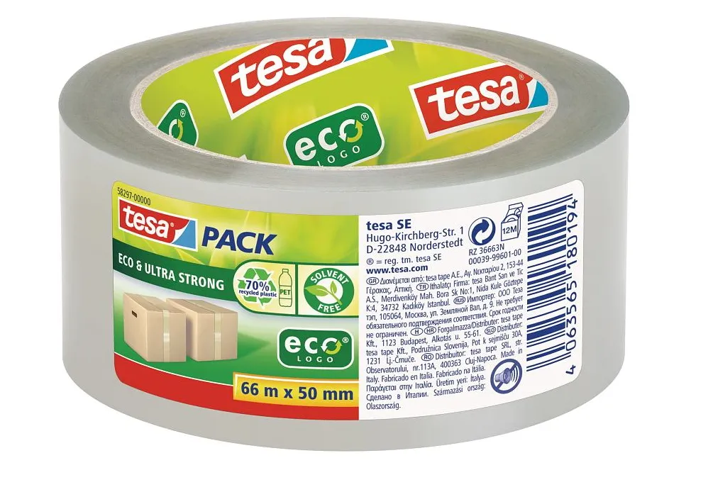 TESA CINTA EMBALAJE TESAPACK ECO 50MM X 66M ULTRAFUERTE TRANSPARENTE