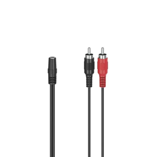 Hama Cable de Audio Estéreo 2x RCA Macho a Jack 3.5mm Hembra 12cm Negro