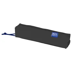 Oxford Estuche Cuadrado Compacto Live and Go - Goma Elástica para Cuadernos - 22x4x4cm - Negro