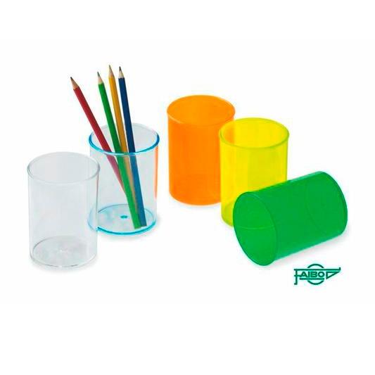 Faibo Cubilete Portalápices Plástico Fluorescente Amarillo