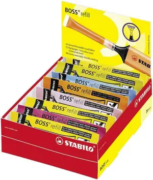 Stabilo Boss Recarga de 3ml para Marcador Fluorescente - Tinta a Base de Agua - Colores Surtidos