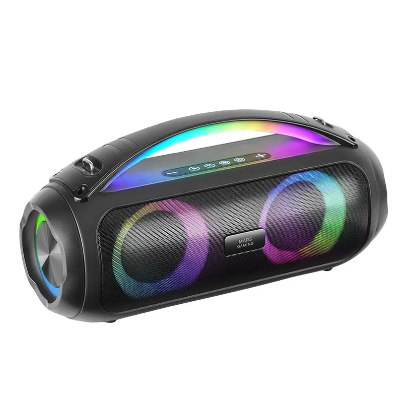 Mars Gaming Altavoz Bluetooth Portable MSPULSEW Negro 50W UltraBass RGB 8h BT USB AUX FM MicroSD