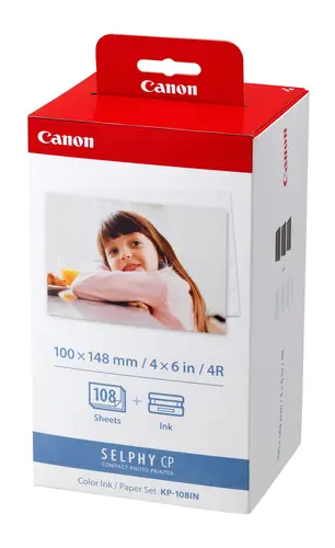 Canon Tinta Y Papel Tamaño Postal 10x15cm (108 Fotos) CP-100 - KP-108IN
