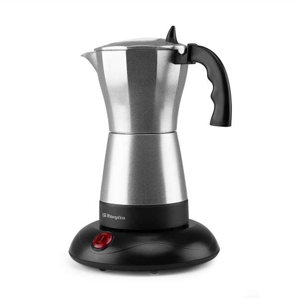 Orbegozo Kfe 660 Cafetera Italiana Electrica Comparte Diversion Con 6 Tazas De Cafe Caliente En Minutos Potencia 480W - Apagado Automatico - Tapadera Con Ventana - Base De Toque Frio Y Rotacion 360º