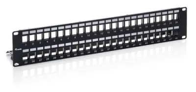 PATCH PANEL VACIO CAT.6 APANTALLADO 48 PUERTOS KEYSTONE 2U
