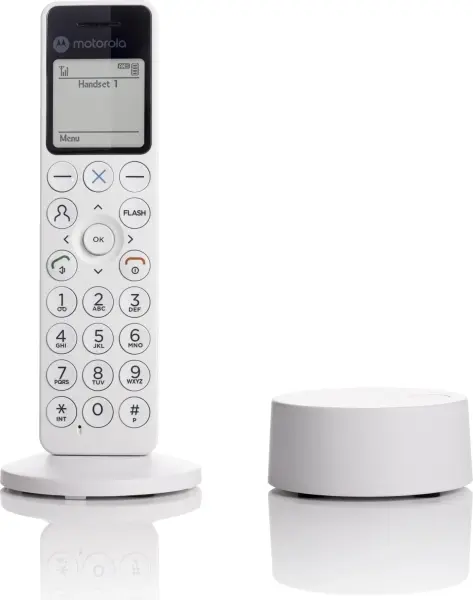 Motorola DOT411 Teléfono Inalámbrico DECT con Pantalla LCD y Contestador Automático