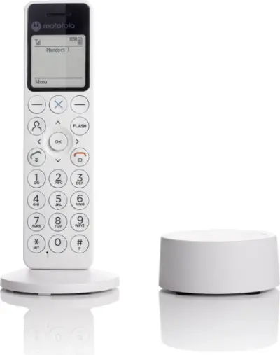 Motorola DOT411 Teléfono Inalámbrico DECT con Pantalla LCD y Contestador Automático