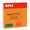 Apli Bloc de 100 Notas Adhesivas 75x75mm Color Naranja Fluorescente