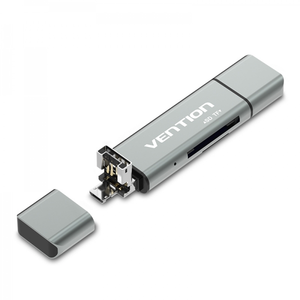 Vention Lector De Tarjetas Externo Usb 2.0 - Color Gris