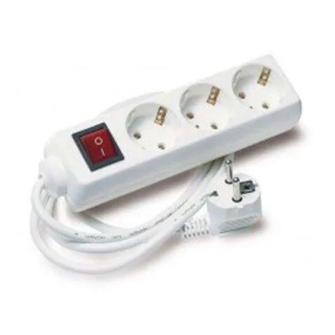 Elbat Regleta de Alimentación 3x Schuko con Interruptor On/Off y Cable de 1.50m