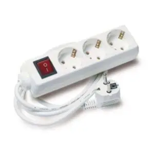 Elbat Regleta de Alimentación 3x Schuko con Interruptor On/Off y Cable de 1.50m