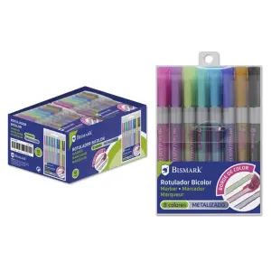 Bismark Rotuladores Bicolor Metal + Neon Pastel Surtidos Blíster 8 Unidades
