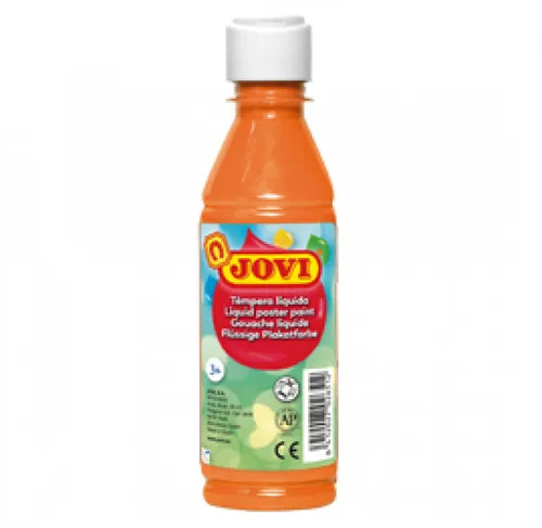 Jovi Tempera Paint Naranja 250ml - Base Agua, Alto Poder Cubriente, Secado Rápido