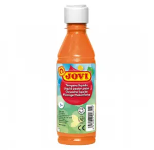 Jovi Tempera Paint Naranja 250ml - Base Agua, Alto Poder Cubriente, Secado Rápido