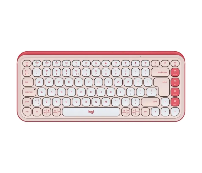 Logitech Pop Icon Keys Teclado Inalambrico - Bluetooth - Indicadores Luminosos - Autonomia Hasta 36 Meses - Color Blanco Y Naranja