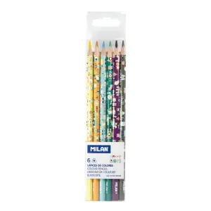 Milan Pack de 6 Lápices de Colores Triangulares para Dibujos Infantiles - Colores Surtidos