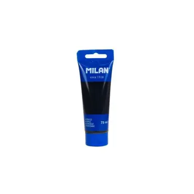 Milan Tubo de Pintura Acrílica 75ml - Color Negro - Pigmentos Mezclables de Alta Calidad