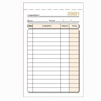 Loan Talonario Camareros Especial Bolsillo Original Solo Numerado