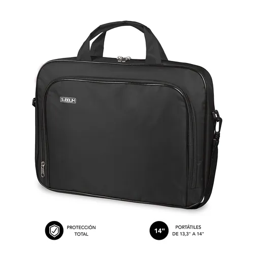 Subblim Estuche Oxford Portátil 13.3" a 14" con Protección Reforzada y Correas Ajustables - Negro