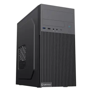 Unykach Aero C260 MicroATX Caja con Fuente de Alimentación 500W, USB-A 2.0/3.2, Tipo C, Negro