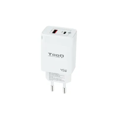 Cargador Usb-C Tooq 45W Tqwc-Ganqcpd45Wt Usb-C Pd + Usb-A Qc 45W Blanco