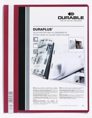 Durable Carpeta De Presentación Dossier Fáster Duraplus A4 Rojo - 25 Unidades