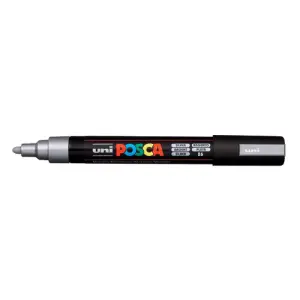 Posca Marcador PC-5M No Permanente Punta Forma De Bala 1,8 - 2,5 mm Plata