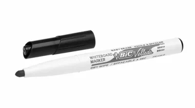 Bic Velleda 1741 Marcador Para Pizarra - Punta De 4.5 Mm - Trazo 1.4Mm - Tinta Con Base De Acetona - Borrado Optimo - Larga Duracion - Color Negro