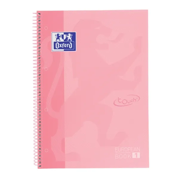 Oxford School Touch Europeanbook 1 Cuaderno A4+ 80 Hojas Microperforadas Cuadricula 5X5Mm - Tapa Extradura - Color Rosa