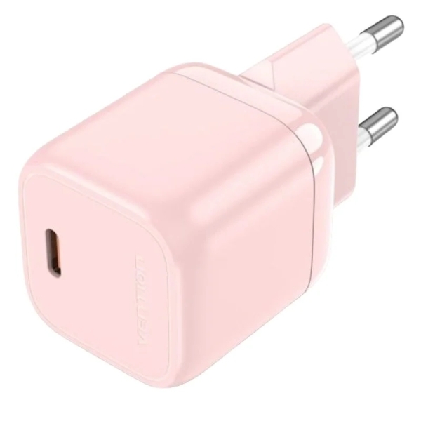 Vention Cargador De Pared Gan Usb-C 30W 3A - Carga Rapida - Color Rosa