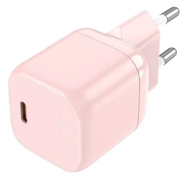 Vention Cargador De Pared Gan Usb-C 30W 3A - Carga Rapida - Color Rosa