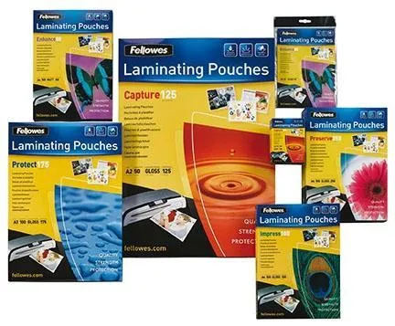 Fellowes Fundas De Plastificar 125 Micras 60X90mm Brillo Pack 100 Unidades