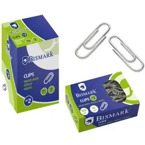 Bismark Clips Niquelados Nº2 32mm - Caja de 100 Unidades