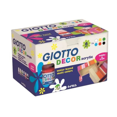 Giotto Témpera Acrílica Decor 25Ml Colores Surtidos 6 Botes