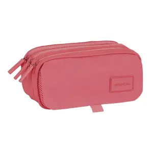 Safta Portatodo Rosa 3 Compartimentos con Cremalleras y Cinta Adaptable 215x80x100mm