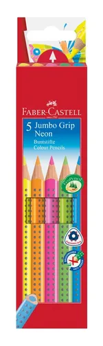 Faber Castell Lápices De Colores Jumbo Grip C/Surtidos Neón 5 Ud