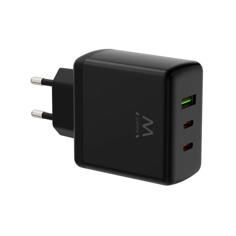 Ewent Cargador Gan Fast 65W 2 Usb-C Pd-1Usb-A Qc
