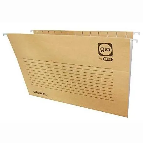 Gio Carpeta Colgante Visor Superior Cristal Kraft Bicolor Cartulina Folio Con Etiquetas -25U-