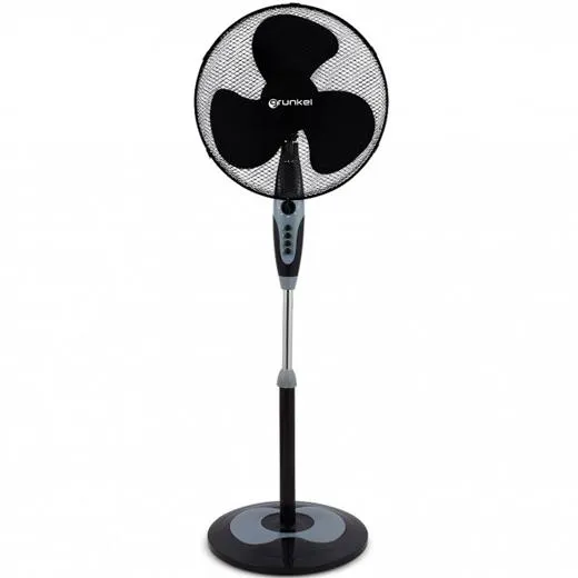 Grunkel Ventilador De Pie 60W Regulable 3 Velocidades C/Temporizador Negro