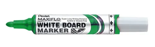 Pentel Maxiflo Rotulador para Pizarra Blanca Verde - Punta Redonda 2,5mm - 50% Reciclado