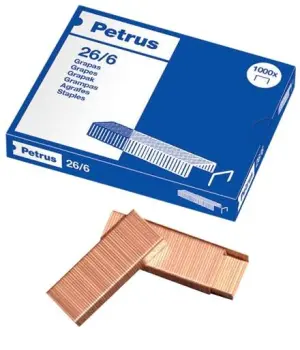 Petrus Grapas 26/6 Caja de 1000 Unidades Cobreadas