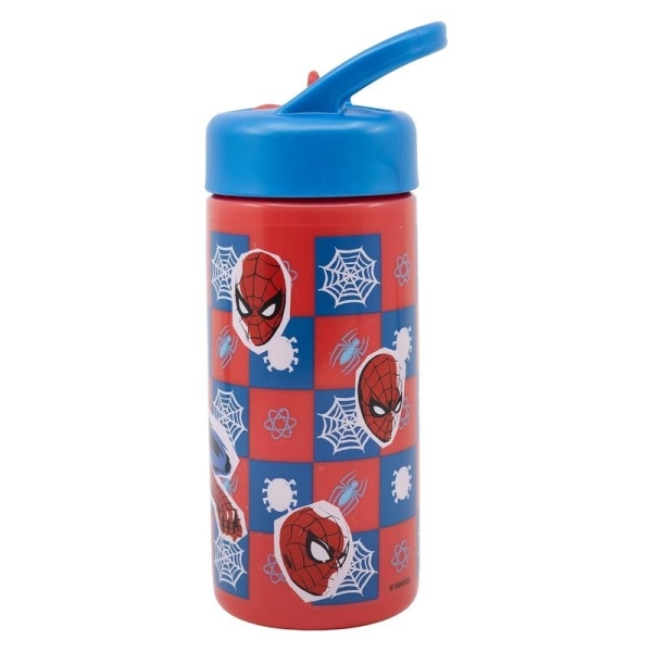 Safta Spider-Man Attack Botella 410Ml - Pvc Sin Bpa - 7.4X17.8X6.4Cm - Color Rojo Y Azul