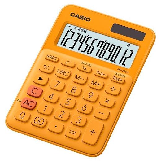 Casio Calculadora De Oficina Sobremesa Naranja 12 Dígitos Ms-20Uc